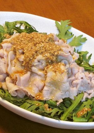 豚しゃぶと春菊のごまだし醤油サラダ-レシピのメイン写真