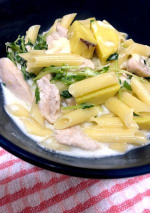 鳥ささみとサツマイモの豆乳ペンネ！-レシピのメイン写真
