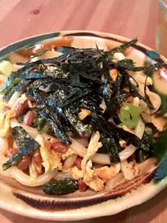 高菜と納豆と卵の焼うどん-レシピのメイン写真