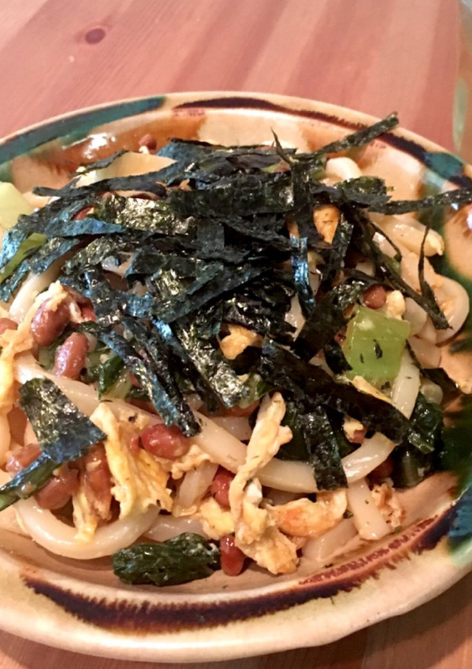 高菜と納豆と卵の焼うどん-レシピのメイン写真