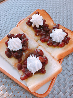 和スイーツ風☆あずきホイップトースト-レシピのメイン写真