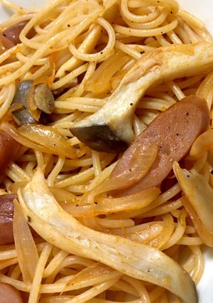 エリンギとウインナー玉ねぎのナポリタン風-レシピのメイン写真