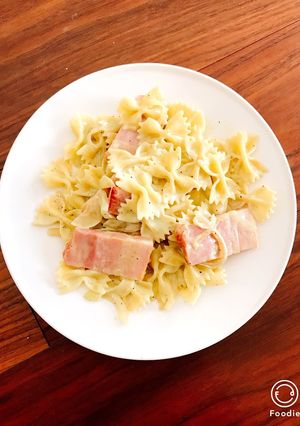 厚切りベーコンのクリームパスタ 玄米茶香-レシピのメイン写真