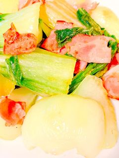 【時短】青梗菜とベーコンの炒め物-レシピのメイン写真