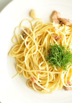 いわし缶詰のスタミナ梅パスタ-レシピのメイン写真