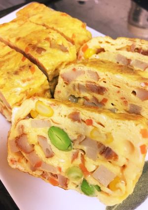 節操のないさつま揚げ厚焼き卵-レシピのメイン写真