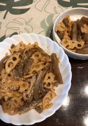 簡単、蓮根とこんにゃくのきんぴら。-レシピのメイン写真