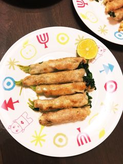 豆苗の豚肉巻きのすだち添え-レシピのメイン写真