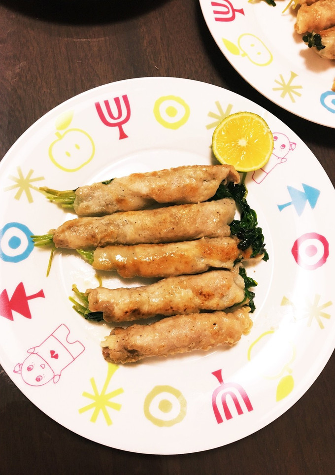 豆苗の豚肉巻きのすだち添え-レシピのメイン写真