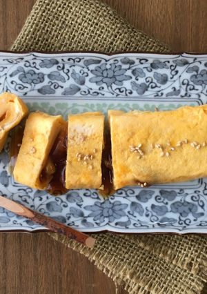 冷めて美味しい♡みたらしあん入り卵焼き-レシピのメイン写真