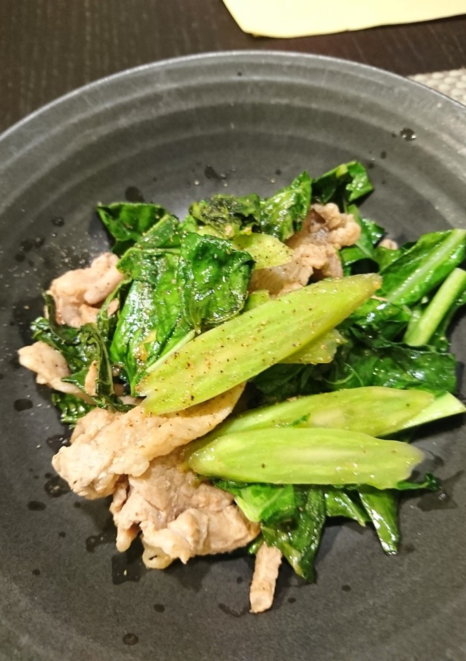 ケールと豚肉のさっぱり炒め-レシピのメイン写真