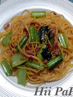 小松菜とベーコンの和風パスタ-レシピのメイン写真