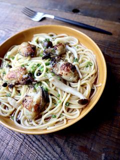 牡蠣としめじの和風パスタ-レシピのメイン写真