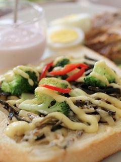 パンつく 骨強化 じゃこ昆布トースト-レシピのメイン写真
