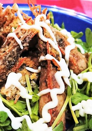 捨てずに節約【エビ頭唐揚げのサラダ仕立】-レシピのメイン写真