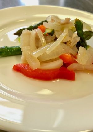 【京・透腎食研】豚とアスパラのレモン炒め-レシピのメイン写真