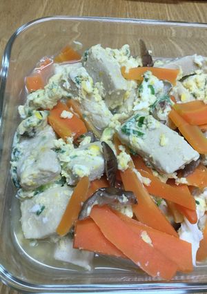妄想周ちゃんおかず・こうや豆腐の卵とじ-レシピのメイン写真