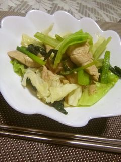 簡単!!鶏肉&キャベツ&小松菜の炒めもの-レシピのメイン写真