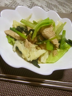 簡単!!鶏肉&キャベツ&小松菜の炒めもの-レシピのメイン写真