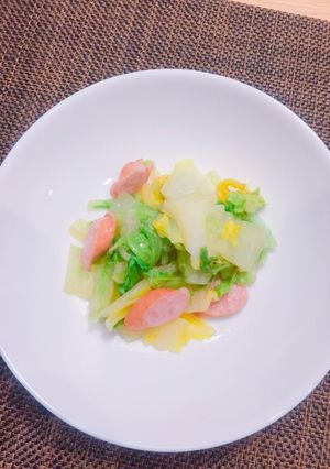 白菜とウインナーの塩炒め-レシピのメイン写真