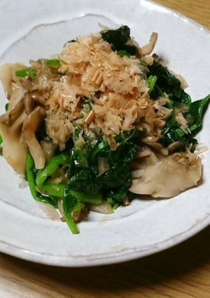 簡単❢舞茸とホウレン草のポン酢和え～♡-レシピのメイン写真