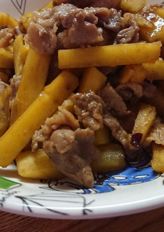 さつまいもと豚肉の炒め物-レシピのメイン写真