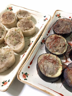 ナスとレンコンの肉詰め-レシピのメイン写真