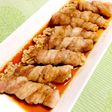 レンチンでえのきの豚バラ巻きポン酢