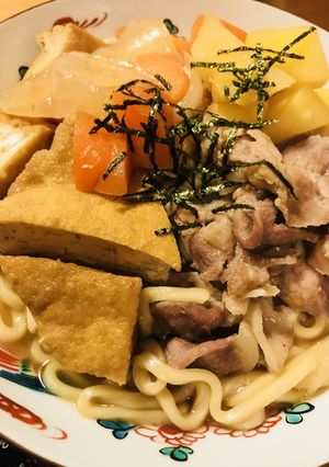 豚肉の肉じゃがとあまから煮込みうどん-レシピのメイン写真