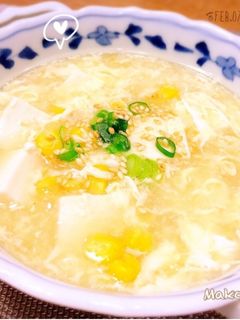なめらか豆腐の卵スープ (^-^)♡-レシピのメイン写真