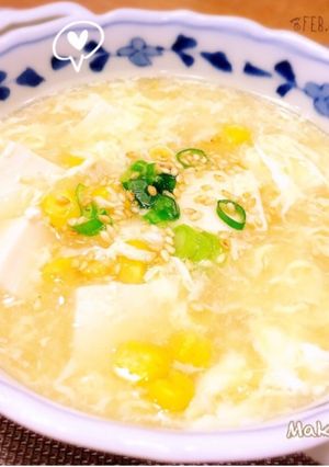 なめらか豆腐の卵スープ (^-^)♡-レシピのメイン写真