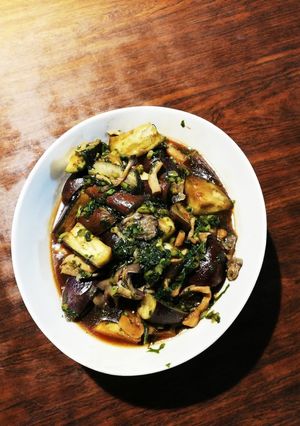 茄子とヒラタケと大根菜のオイスタ炒め。-レシピのメイン写真