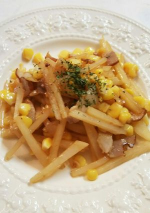コーンとベーコンの醤油じゃがバター炒め-レシピのメイン写真
