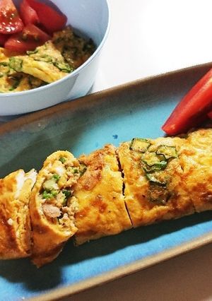 朝食に!オクラとツナの卵焼き!離乳食にも-レシピのメイン写真