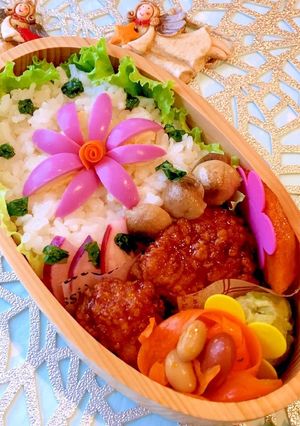うずらの卵でお花弁当 簡単デコ 詰め方-レシピのメイン写真