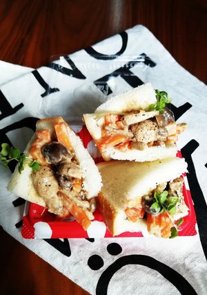 にんじんキノコで♬みそマヨサンド-レシピのメイン写真