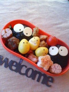 まっくろくろすけ・ひよこのわいわい弁当-レシピのメイン写真