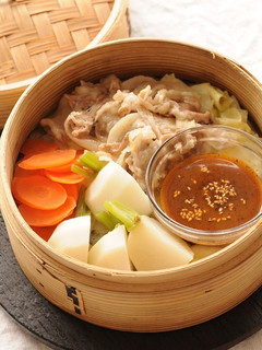 蒸ししゃぶしゃぶ(焼肉のたれ使用)-レシピのメイン写真