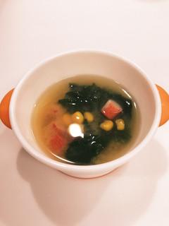 ❁かにかまと小松菜とコーンのお味噌汁❁-レシピのメイン写真