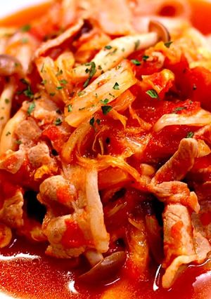 白菜と豚バラ肉のトマト煮込み-レシピのメイン写真