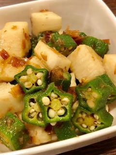 簡単!オクラと長芋の和え物(麺つゆでも)-レシピのメイン写真
