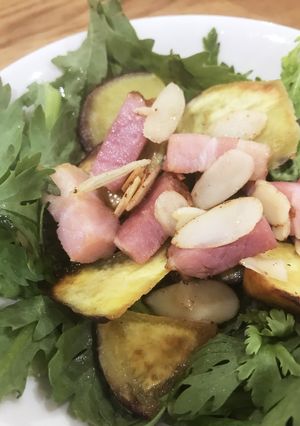 春菊とさつまいもベーコンサラダ-レシピのメイン写真
