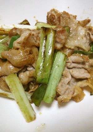 豚肉と長ネギのすき焼き酢味炒め-レシピのメイン写真