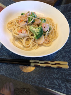 エビブロッコリーめんつゆマヨパスタ-レシピのメイン写真