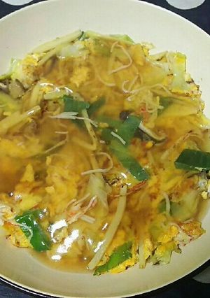 お好み焼き風かに玉-レシピのメイン写真
