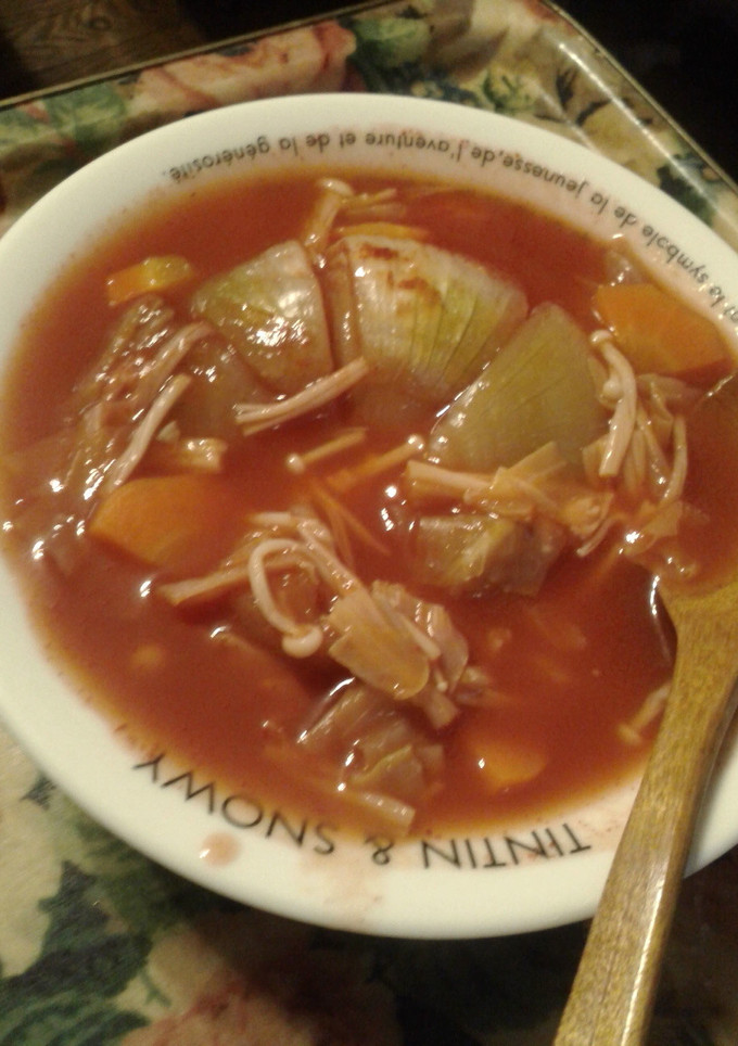 丸ごと玉ねぎスープ　ミネストローネ風-レシピのメイン写真