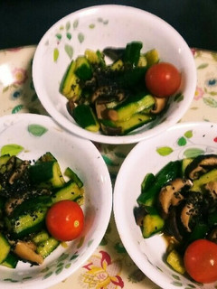 椎茸ときゅうりの辛子醤油和え(^q^)☺-レシピのメイン写真