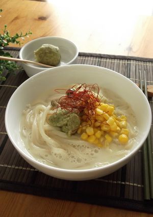 白菜とコーンの利尻昆布バター豆乳うどん-レシピのメイン写真