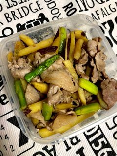 さつまいもとアスパラと豚肉の炒め物-レシピのメイン写真