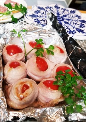 プチトマトの肉巻き☆トースター-レシピのメイン写真